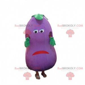 Mascotte d'aubergine géante, costume de légume violet -