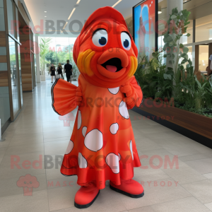 Röd clown fisk maskot...