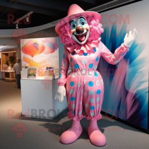 Roze clown mascotte kostuum...