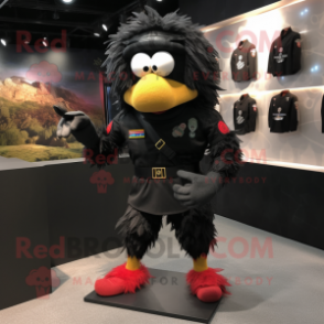 Black Marine Recon mascot costume character dressed with a Running Shorts and Hair clips