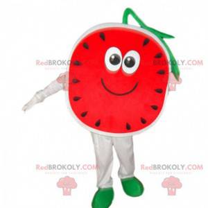 Reusachtige watermeloen mascotte, kostuum exotisch fruit -