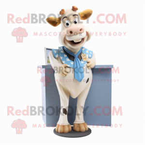 Cream Jersey Cow maskot...