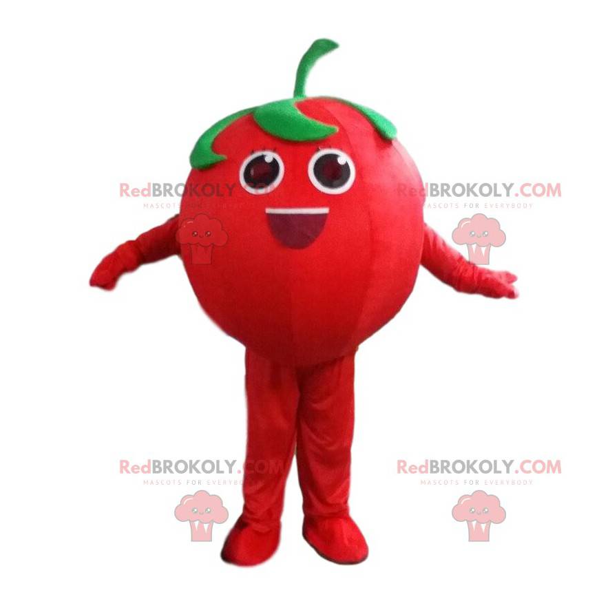 Mascote gigante de tomate vermelho, fantasia de frutas e