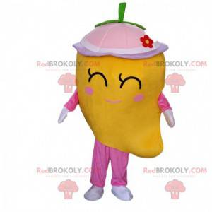 Mascotte gigante mango, costume giallo frutta esotica -