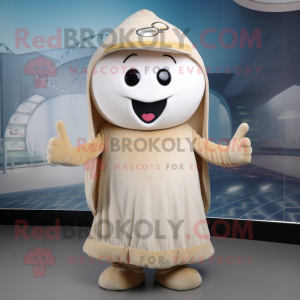 Beige Ray mascot costume character dressed with a Playsuit and Beanies