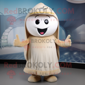 Beige Ray maskot kostume...