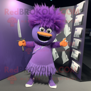 Purple Knife Thrower maskot...