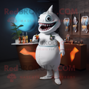 Weiße Megalodon Maskottchen...