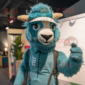 Teal Llama mascotte kostuum...