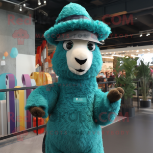 Teal Llama mascotte kostuum...