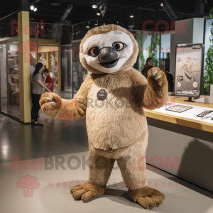 Tan Sloth maskot kostume...