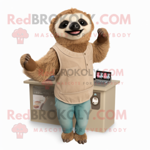 Tan Sloth maskot kostume...