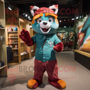 Teal Red Panda mascotte...