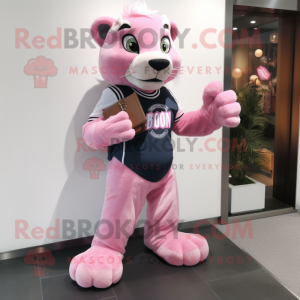 Roze Smilodon mascotte...