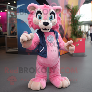 Roze Smilodon mascotte...