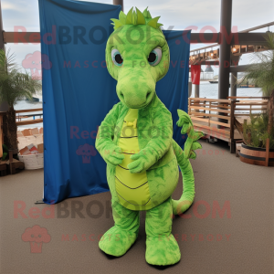 Lime Green Sea Horse maskot...