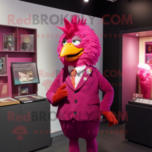 Magenta kylling maskot...