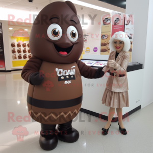 nan Chocolate Bars mascot costume character dressed with a Pencil Skirt and Watches