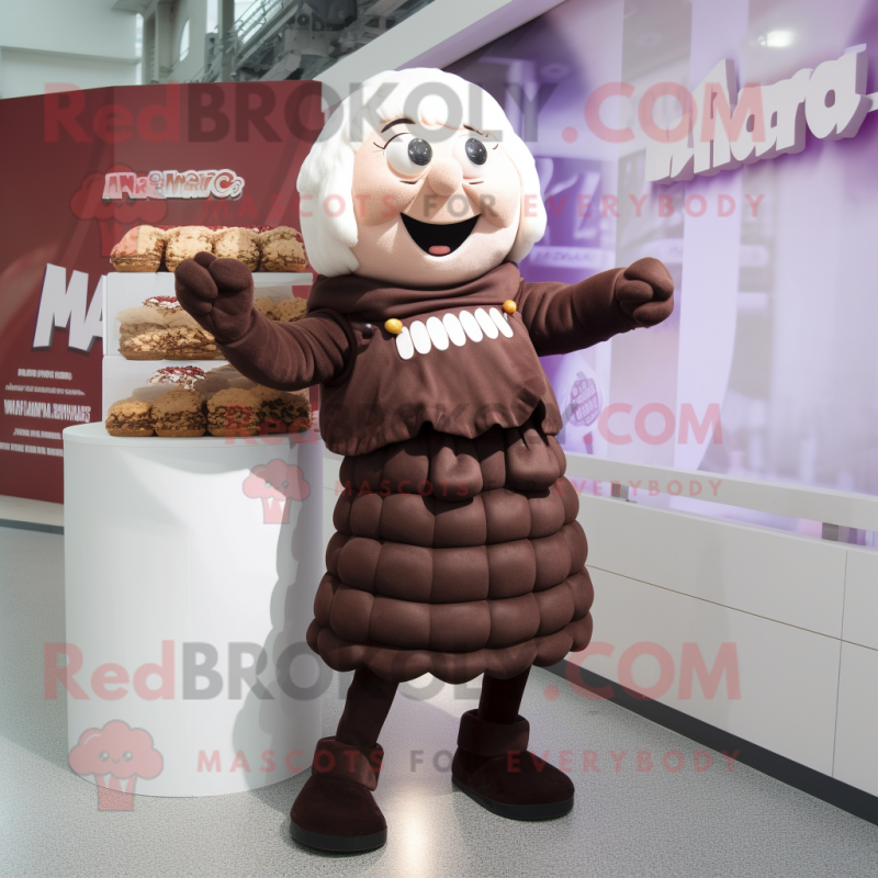 nan Chocolate Bars mascot costume character dressed with a Pencil Skirt and Watches nan Chocolate Bars mascot costume character dressed with a Pencil Skirt and Watches