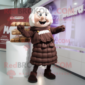 nan Chocolate Bars mascot costume character dressed with a Pencil Skirt and Watches