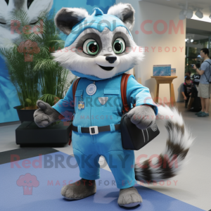 Sky Blue Raccoon mascotte...