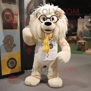 Cream Lion maskot kostume...