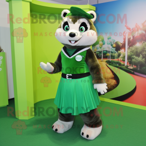 Green Badger maskot kostume...