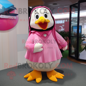 Rosa Penguin maskot kostym...