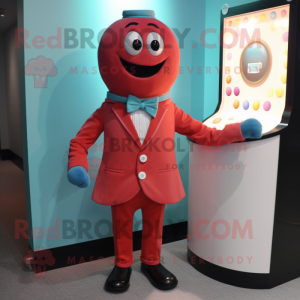 nan Gumball Machine mascot costume character dressed with a Suit Jacket and Cufflinks