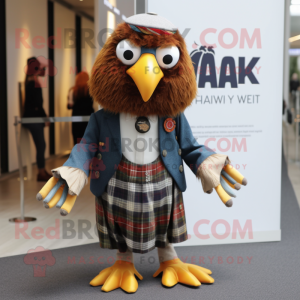 nan Hawk mascot costume character dressed with a Culottes and Cufflinks