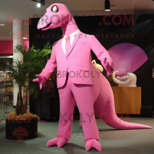 Pink Diplodocus maskot...