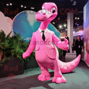 Pink Diplodocus maskot...