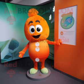 Orange Pendant mascot costume character dressed with a Playsuit and Scarf clips
