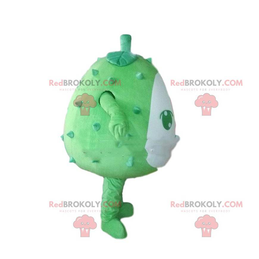 Mascot gehoornde meloen, groen en kruidig ​​durian, reus -