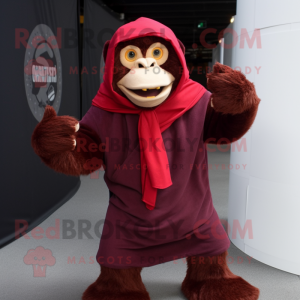 Rödbrun schimpans maskot...