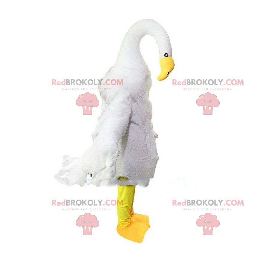 Mascote gigante do cisne branco, fantasia de pássaro grande -