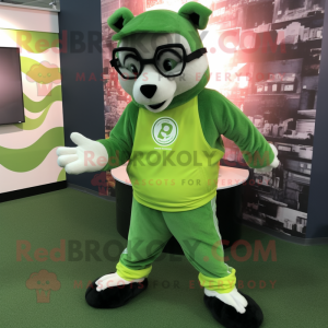 Lime Green Badger mascotte...