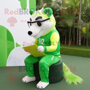 Lime Green Badger maskot...