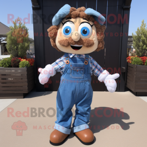 nan Meatballs mascot costume character dressed with a Boyfriend Jeans and Suspenders