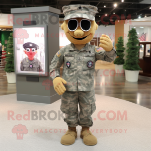 nan American Soldier mascot costume character dressed with a Henley Tee and Earrings