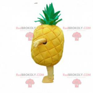 Mascotte d'ananas jaune géant, costume d'ananas, fruit exotique