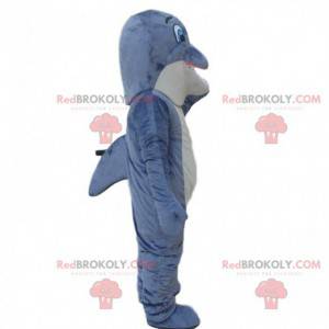 Mascota del delfín gris gigante, lindo disfraz de delfín -