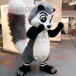 Grå Skunk maskot kostym...