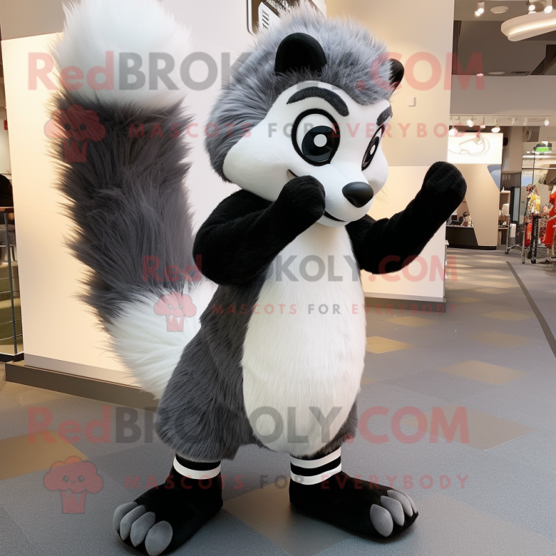 Gray Skunk mascot costume character dressed with a Leggings and Keychains Gray Skunk mascot costume character dressed with a Leggings and Keychains