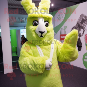 Lime Green Llama mascotte...