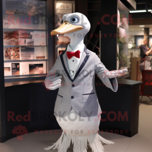 Silver Goose maskot kostume...