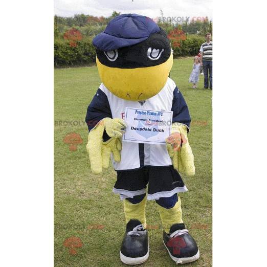 Mascote pássaro amarelo e preto Deepdale Duck - Redbrokoly.com