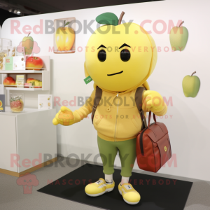 Geel Apple mascotte kostuum...