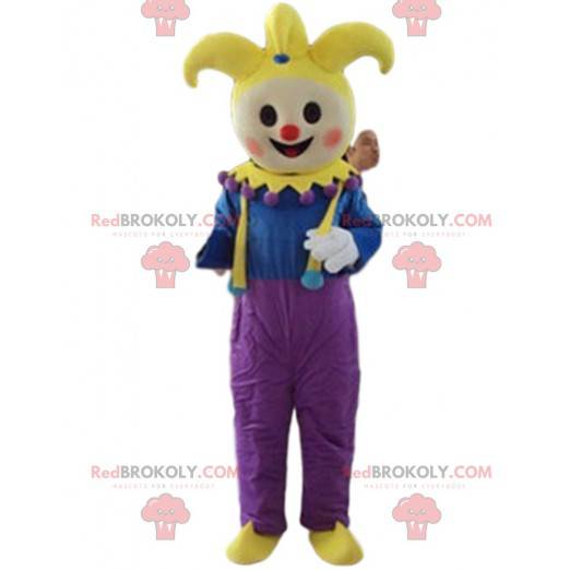 Clown mascotte, nar van de koning, acrobaat kostuum -