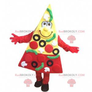 Mascotte de part de pizza géante, costume de pizzeria -